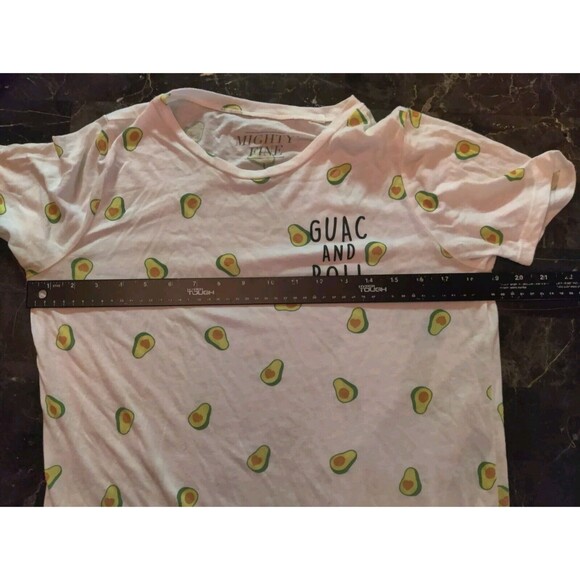 Mighty Fine Avocado Guac and Roll T-shirt Graphic Tee Funny Pun Womens Large L - Picture 11 of 12